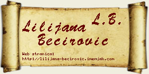 Lilijana Bećirović vizit kartica